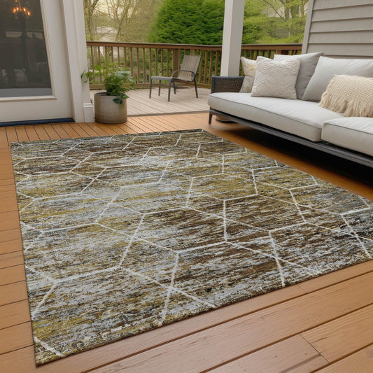 Galyn Brown Washable Indoor-Outdoor Rug