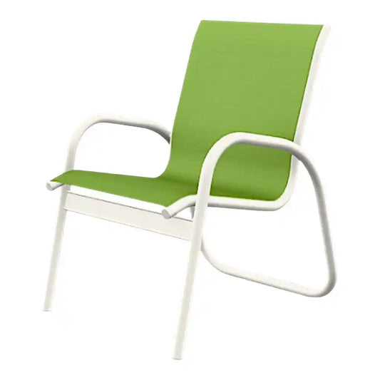 Gardenella Sling Stacking Arm Chair-Outdoor Accent Chairs-Telescope-LOOMLAN
