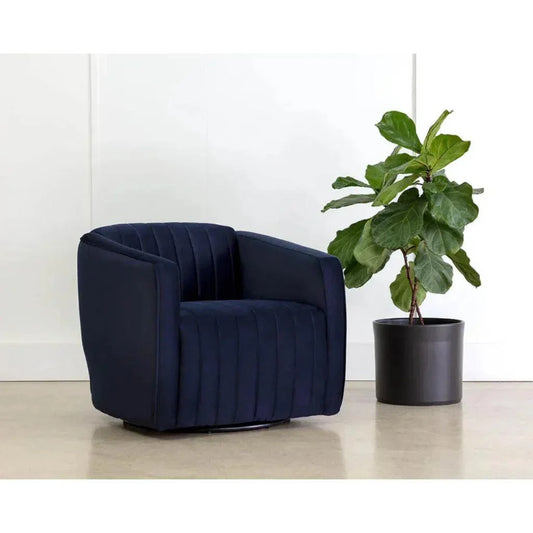 Garrison Fabric Swivel Lounge Chair - LOOMLAN - SUNPAN - Club Chairs