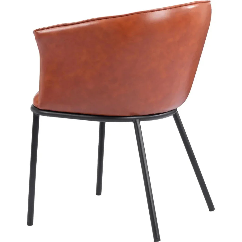 Garston Steel Brown Armless Dining Chair - LOOMLAN - Zuo Modern - Dining Chairs