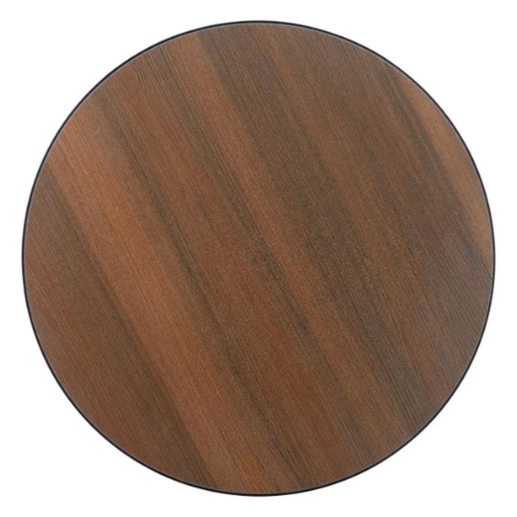 Gazebo Walnut Round Dining Table-Outdoor Dining Tables-Zuo Modern-LOOMLAN