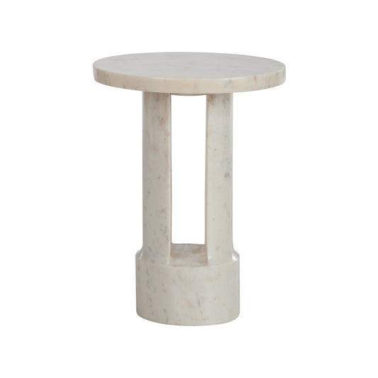 George White Marble Side Table