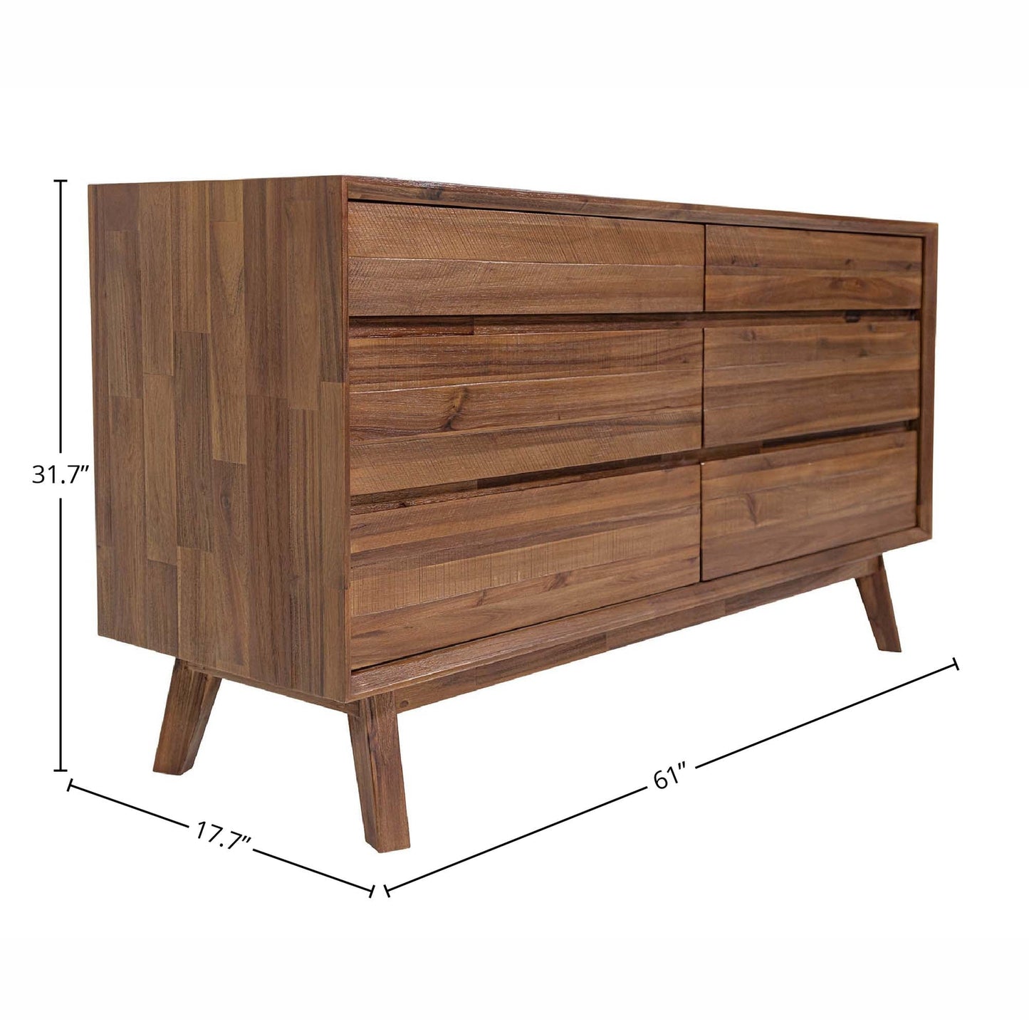 Gia Six Drawers Wood Dresser-Dressers-LH Imports-LOOMLAN