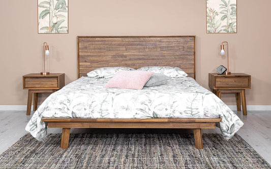 Gia Solid Wooden Brown Bed