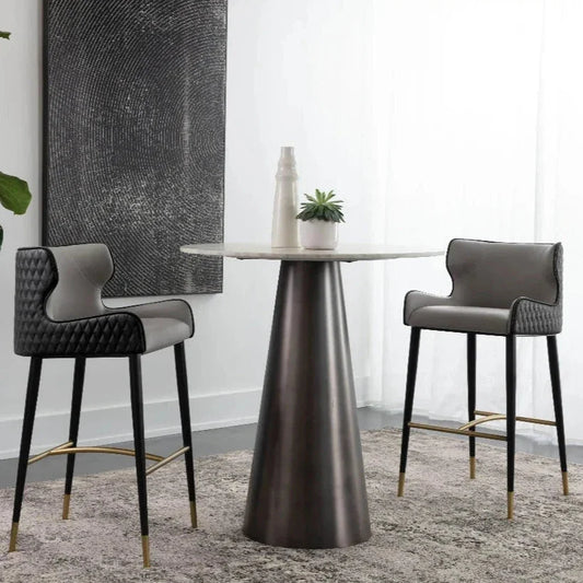 Gianni Leather Barstool - LOOMLAN - SUNPAN - Bar Stools