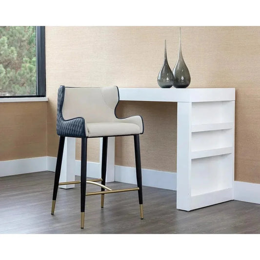 Gianni Leather Counter Stool - LOOMLAN - SUNPAN - Counter Stools