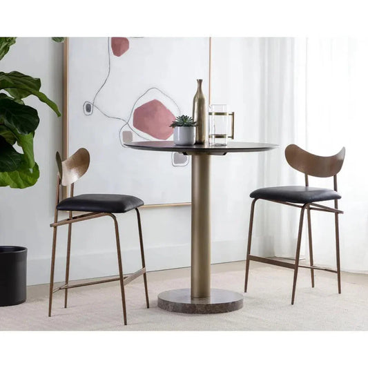 Gibbons Leather Unique Counter Stool - LOOMLAN - SUNPAN - Counter Stools