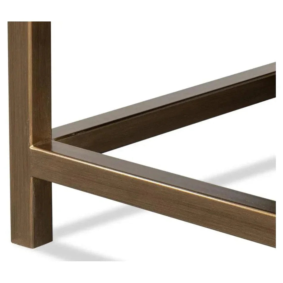 Gideon Shagreen Tan Rectangular Side Table - LOOMLAN - Sarreid - Side Tables