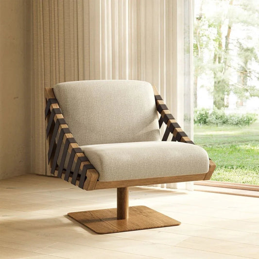 Girona Fabric Elegance Swivel Club Chair - LOOMLAN - Urbia - Club Chairs