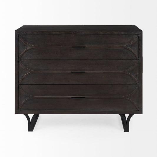 Giselle Three Drawers Wooden Accent Cabinet