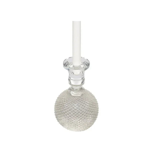 Glass Round Sturdy Design Candleholder - LOOMLAN - Chelsea House - Candle Holders