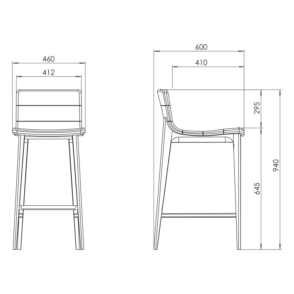 Godan Wood Frame Counter Stool - LOOMLAN - Urbia - Counter Stools