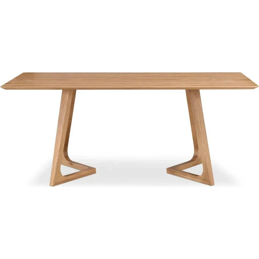 Godenza Natural Solid Rectangular Dining Table-Dining Tables-Moe's Home-LOOMLAN