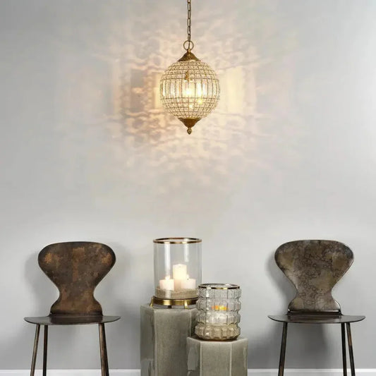 Golden Lighting Pendant Crystal Orb Pendant - LOOMLAN - Jamie Young - Pendants