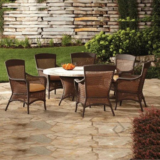 Grand Traverse Outdoor Dining Armchair Sunbrella-Outdoor Dining Chairs-Lloyd Flanders-LOOMLAN