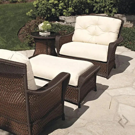 Grand Traverse Patio Large Ottoman Sunbrella Cushions-Outdoor Ottomans-Lloyd Flanders-LOOMLAN