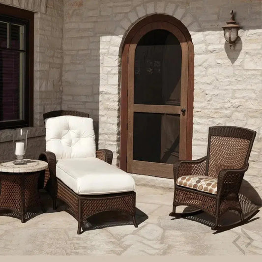 Grand Traverse Porch Rocker Sunbrella Cushions-Outdoor Accent Chairs-Lloyd Flanders-LOOMLAN