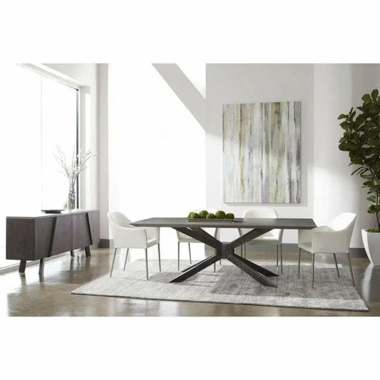Gray Industry Rectangle Concrete Dining Table-Dining Tables-Essentials For Living-LOOMLAN