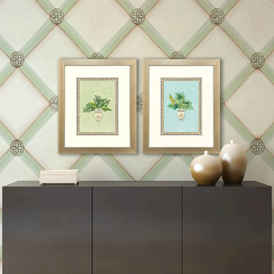 Grecian Vase Palm II Framed Wall Art 2PC