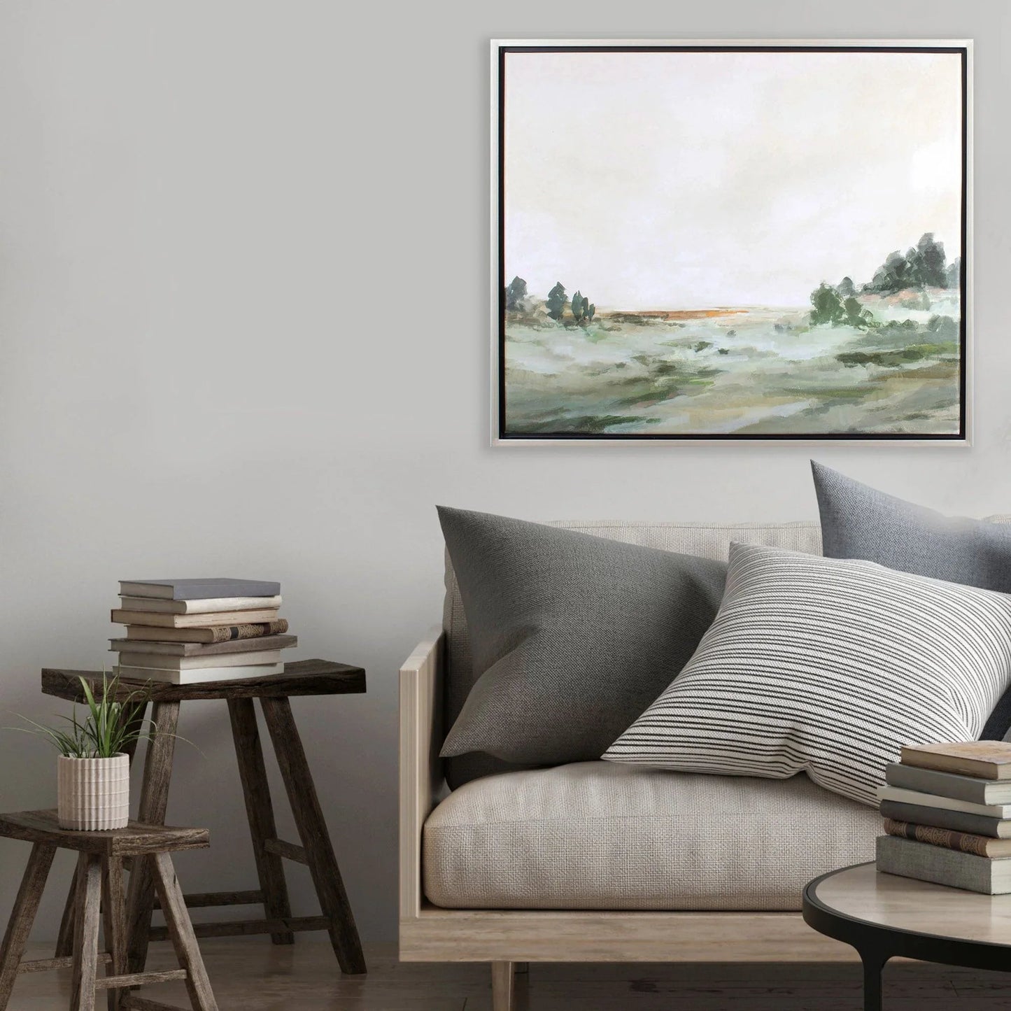 Green Landscape Green Canvas Art