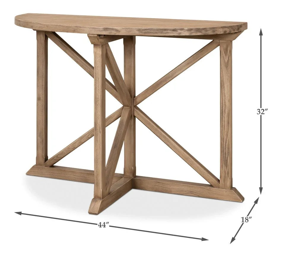 Gregorio Vineyards Half Moon Design Console Table - LOOMLAN - Sarreid - Console Tables