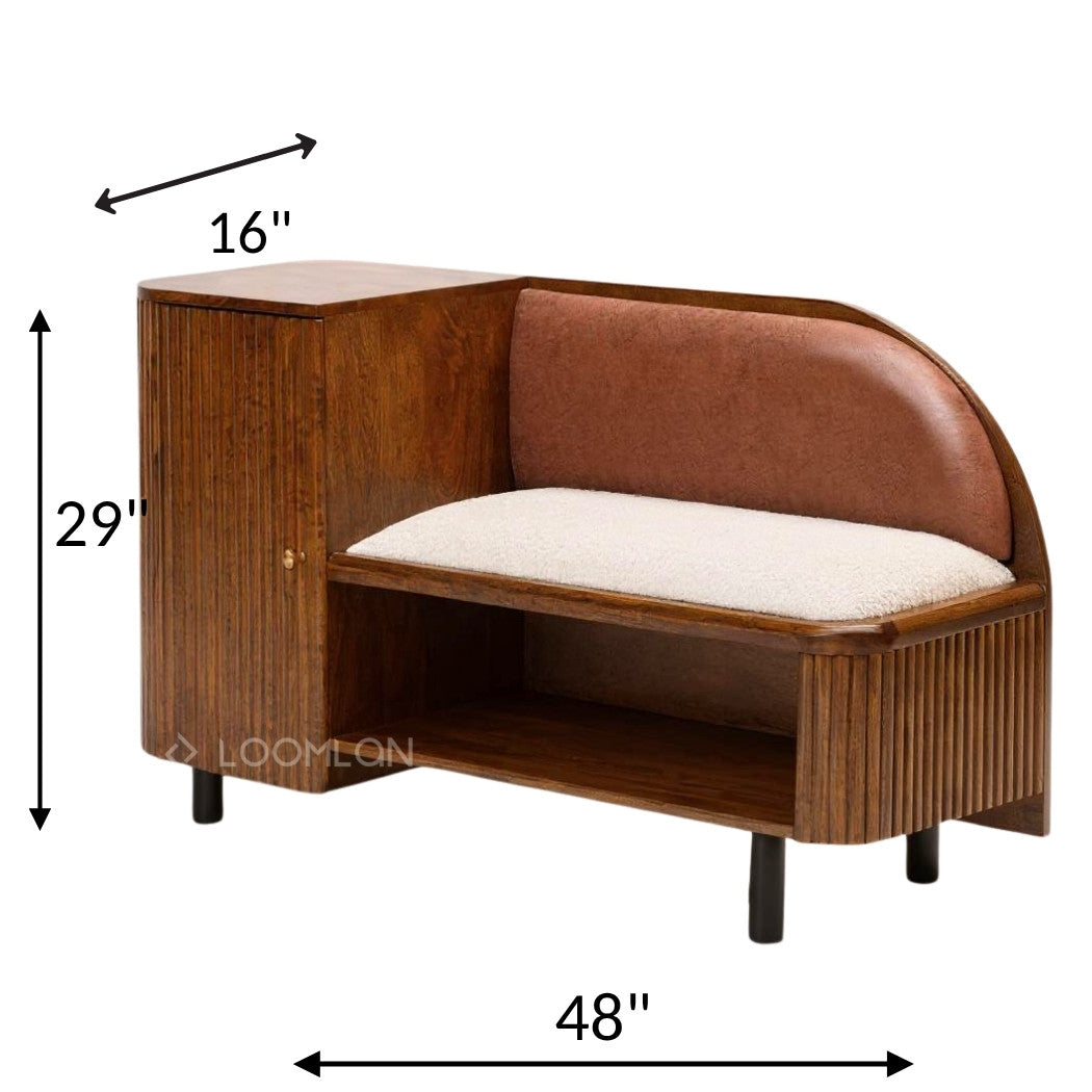 Grene Leather Bedroom Bench With Storage