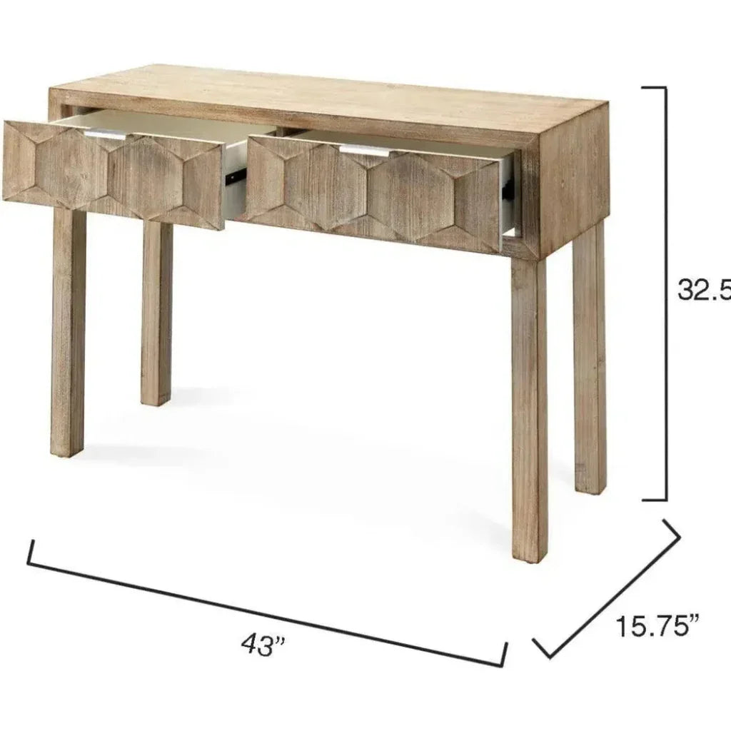 Grey Fir Wood Juniper Two Drawer Console - LOOMLAN - Jamie Young - Console Tables