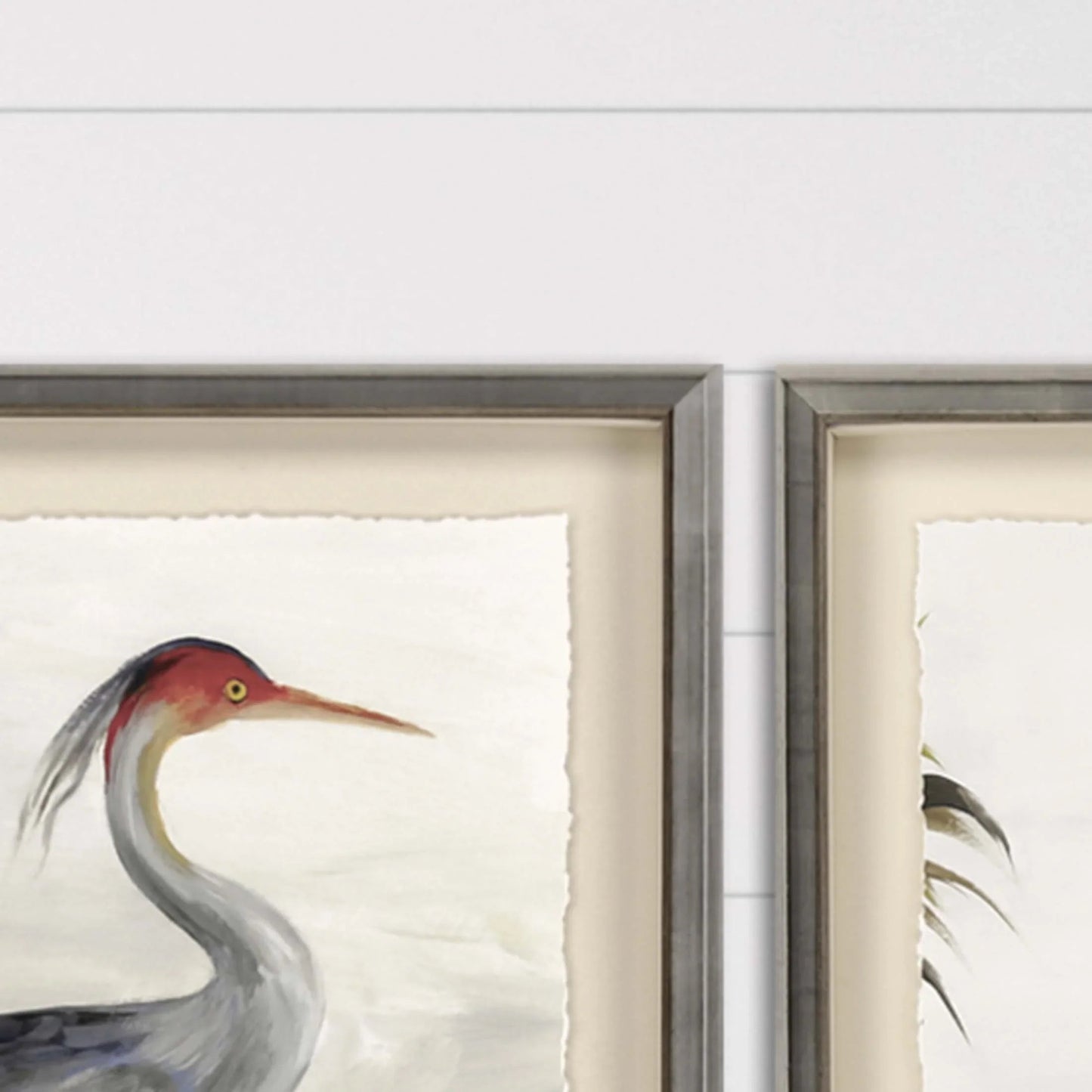 Grey Heron Study Wood Framed Wall Art