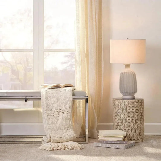 Grey Leather Metal Shelby Bench Backless - LOOMLAN - Jamie Young - Bedroom Benches