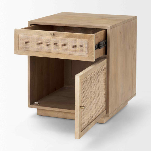 Grier One Drawer Wood Nightstand-Nightstands-Mercana-LOOMLAN