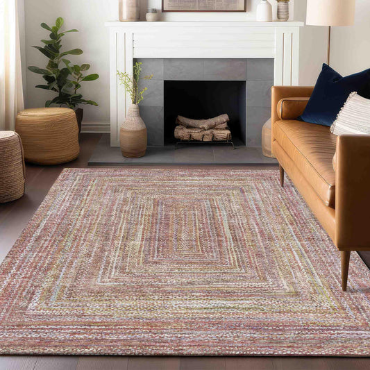 Haelara Orange Washable Indoor-Outdoor Rug