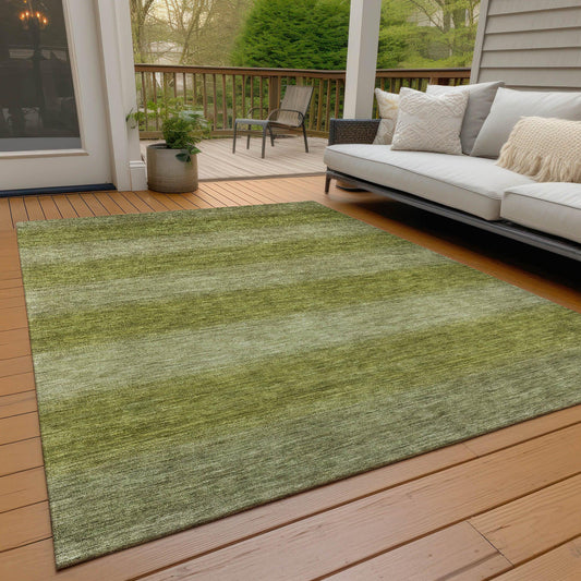 Haelius Green Washable Indoor-Outdoor Rug