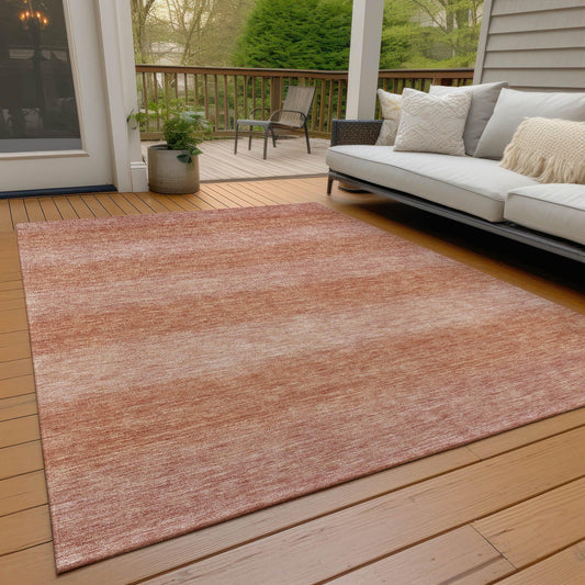 Haelius Orange Washable Indoor-Outdoor Rug