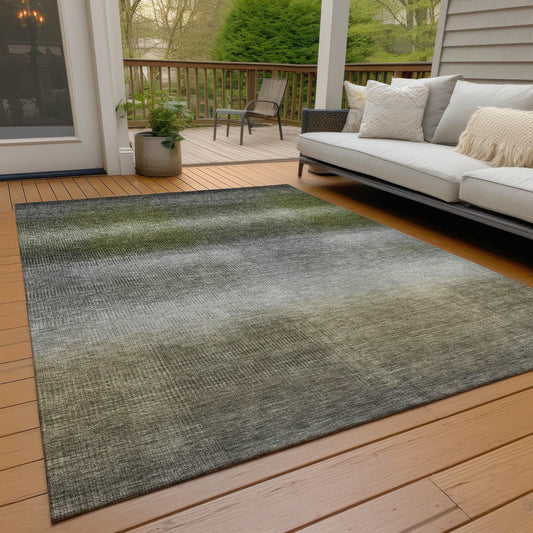 Haelor Gray Washable Indoor-Outdoor Rug