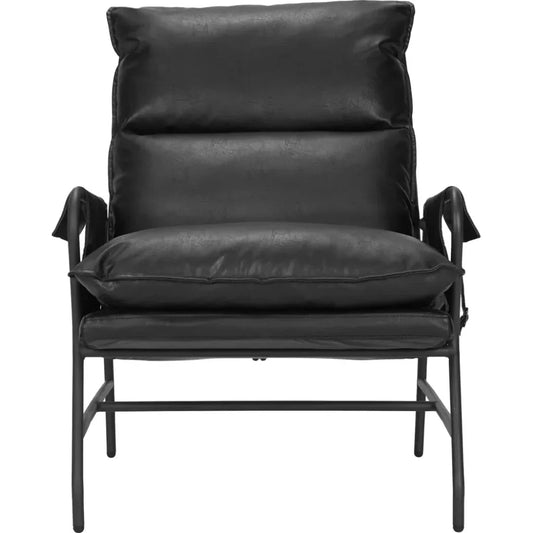 Halaus Steel Black Accent Arm Chair - LOOMLAN - Zuo Modern - Accent Chairs