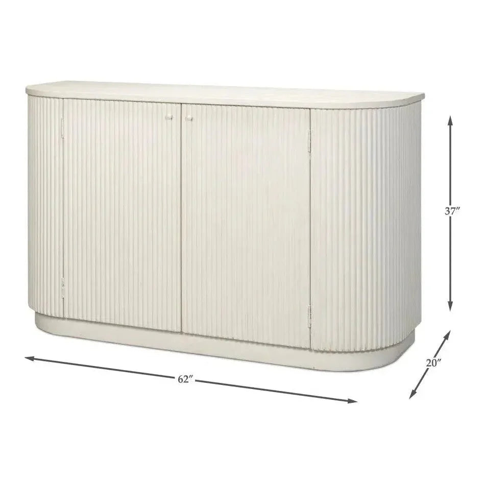 Halle Entrance Demilune Antique White Sideboard - LOOMLAN - Sarreid - Sideboards