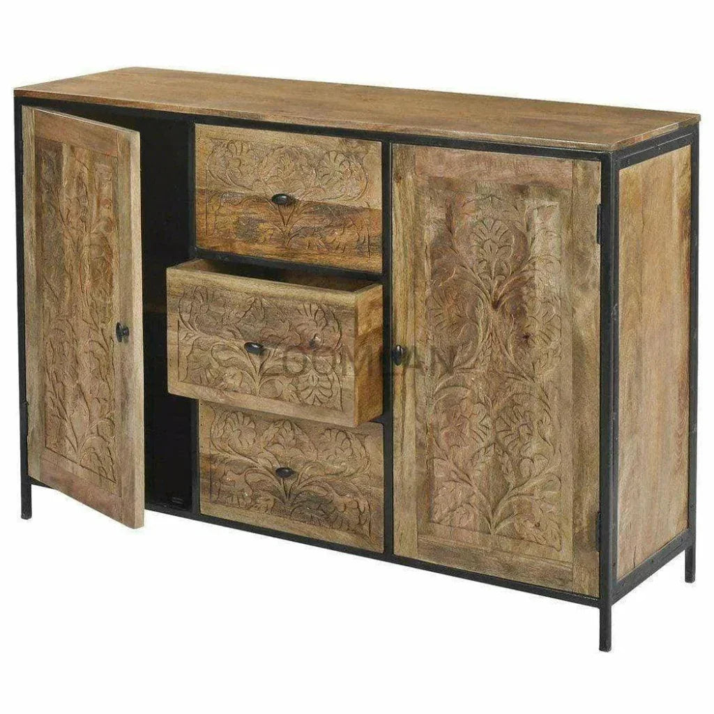 Sideboard with Drawers on Iron Frame - LOOMLAN - LOOMLAN - Sideboards