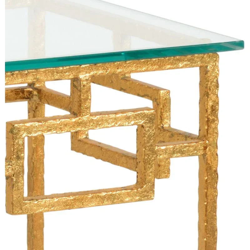 Hampshire Hammered Metalic Gold Framed Side Table - LOOMLAN - Chelsea House - Side Tables