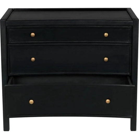 Hampton Three Drawers Wood Side Table