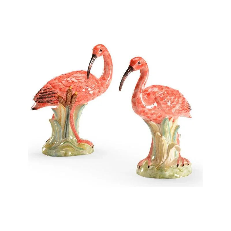 Hand Glazed Ceramic Made Ibis Pair Sculpture - LOOMLAN - Chelsea House - Statues & Sculptures