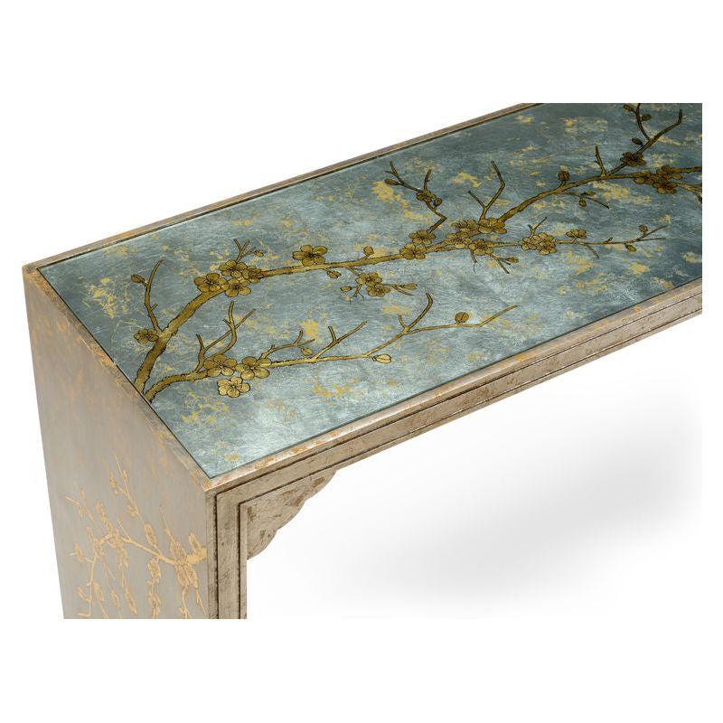 Hand Painted Cherry Blossom Design Console Table - LOOMLAN - Chelsea House - Console Tables
