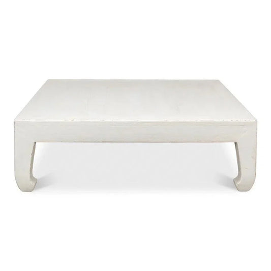 Handmade Square Coffee Table White 57" - LOOMLAN - Sarreid - Coffee Tables