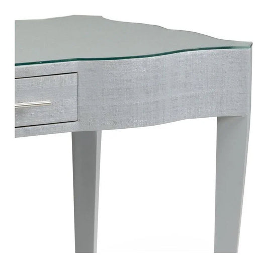 Harlee Glass Topped Grey Desk-Home Office Desks-Wildwood-LOOMLAN