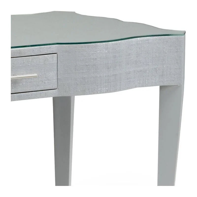 Harlee Glass Topped Grey Desk-Home Office Desks-Wildwood-LOOMLAN
