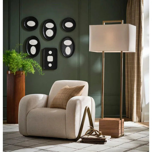 Hayes Wood Base Floor Lamp-Floor Lamps-Wildwood-LOOMLAN