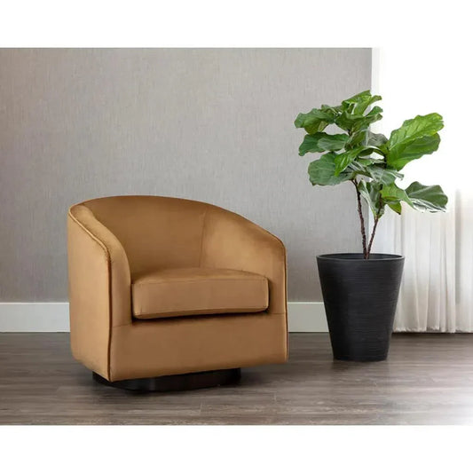 Hazel Fabric Swivel Lounge Chair - LOOMLAN - SUNPAN - Club Chairs
