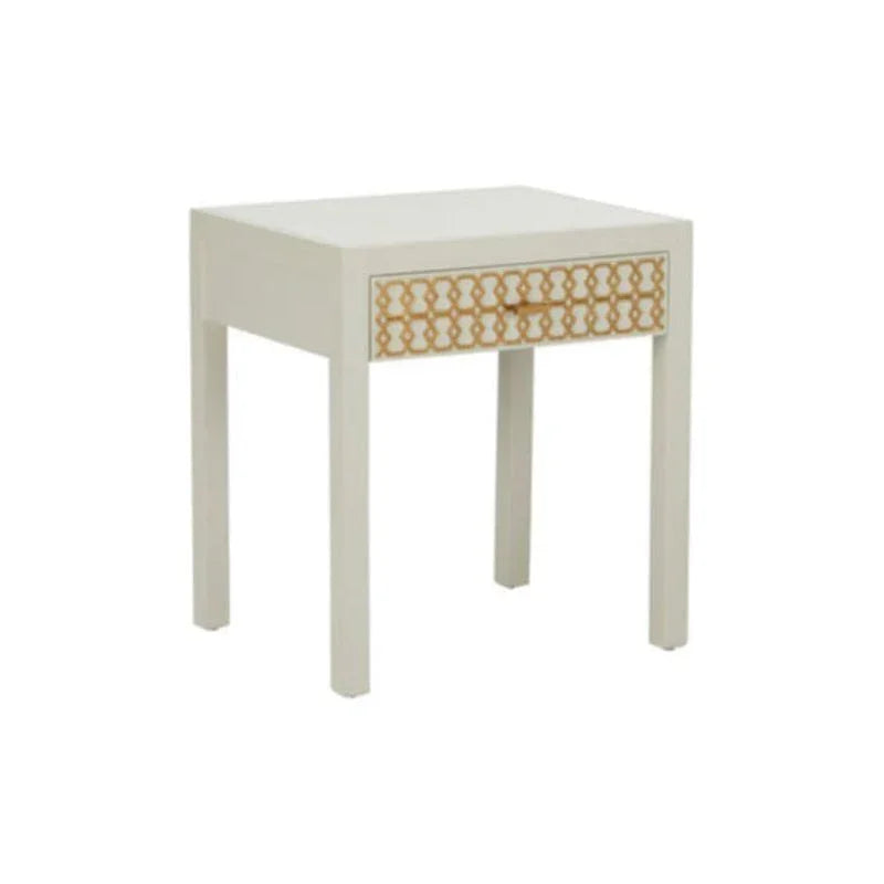 Hazel Honeycomb Pattern Grey Nightstand - LOOMLAN - Chelsea House - Nightstands