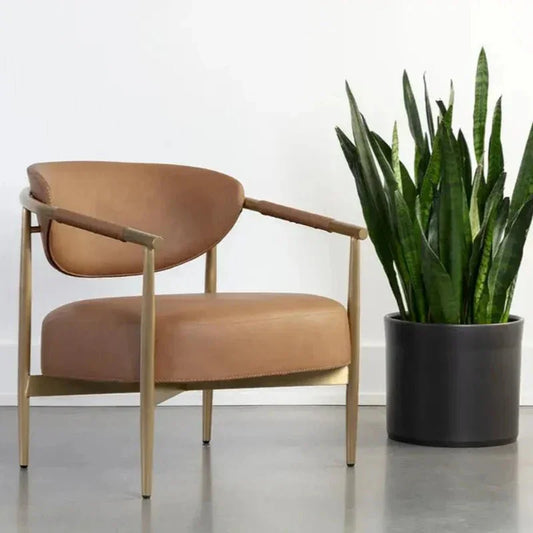 Heloise Leather Lounge Chair-Lounge Chairs-SUNPAN-LOOMLAN