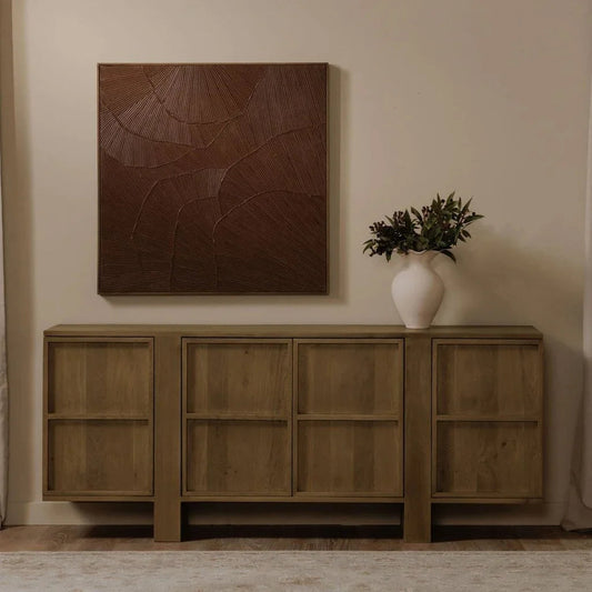 Henley Brown Solid Oak Ample Storage Sideboard - LOOMLAN - Moe's Home - Sideboards