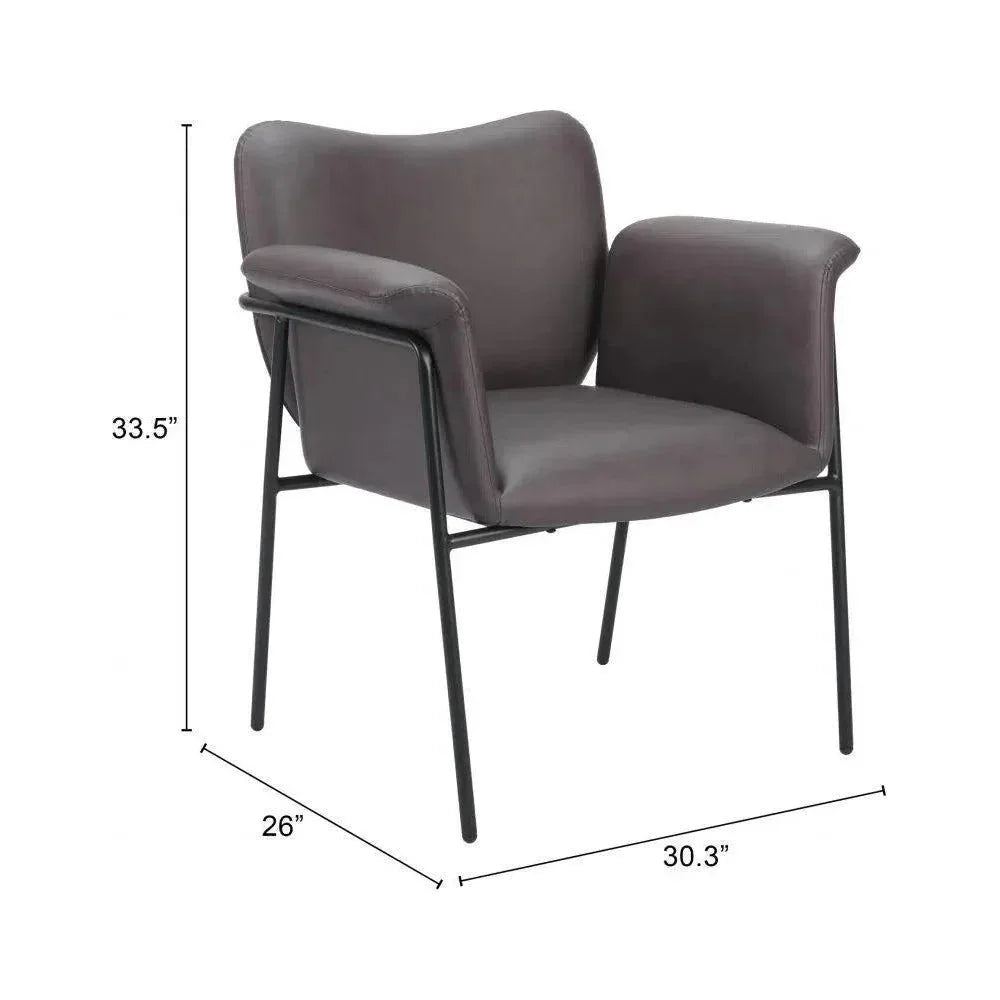 Heritage Wood & Steel Brown Accent Arm Chair - LOOMLAN - Zuo Modern - Accent Chairs